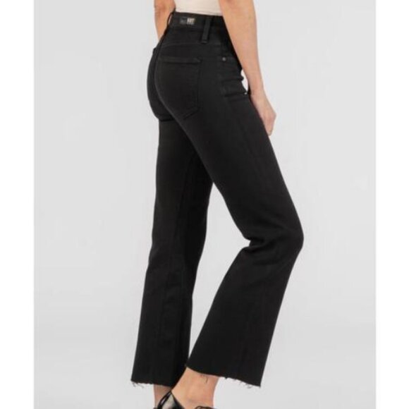 Kut from the Kloth Mid Rise Kelsey Black Ankle Flare Jeans - Picture 13 of 13